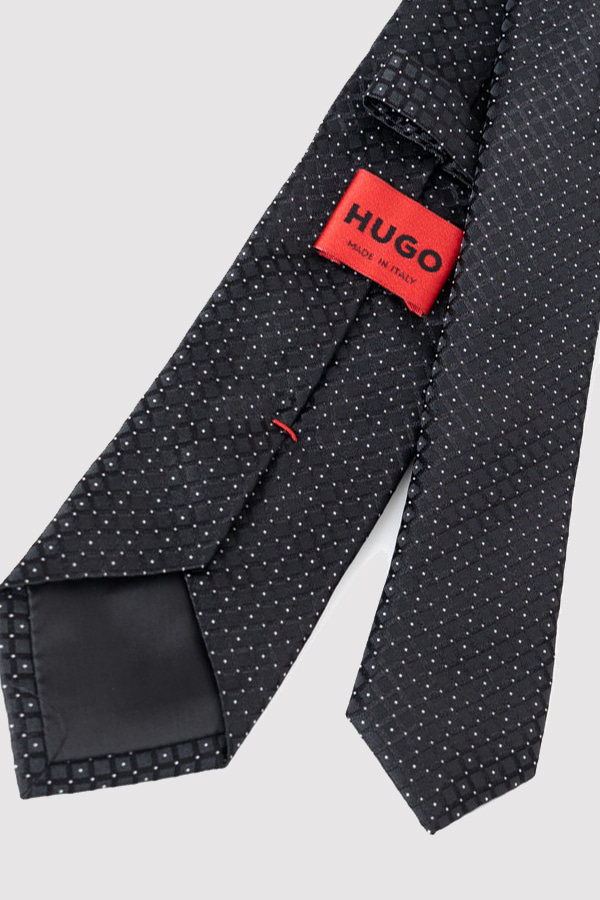 TIE IN SILK BLEND HUGO - 001 BLACK